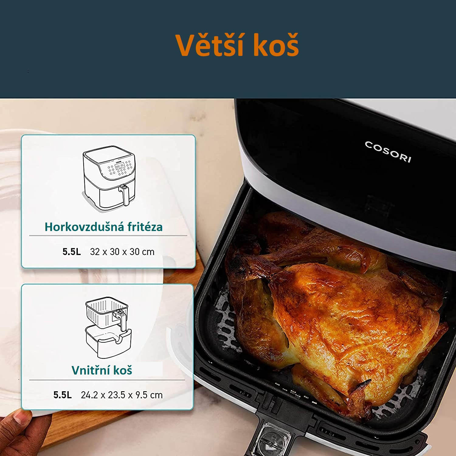 Prostorný varný prostor s výkonným ohřevem